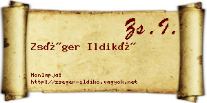 Zséger Ildikó névjegykártya